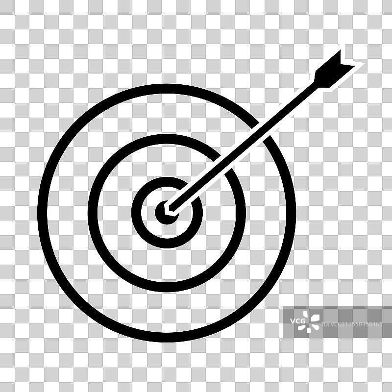 目标箭头线条图标，扁平风格图片素材