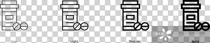 抗抑郁药图标，细体、常规体和粗体图片素材