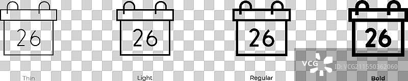 澳大利亚日图标，细体、常规体和粗体图片素材