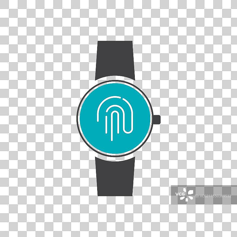 带有指纹安全功能的智能手表图片素材