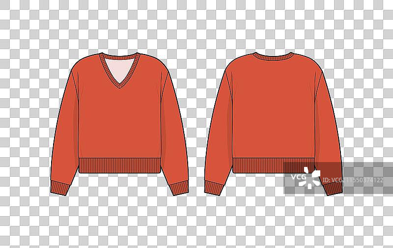 V领卫衣设计图片素材