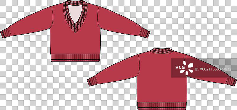 V领开衫毛衣设计图片素材