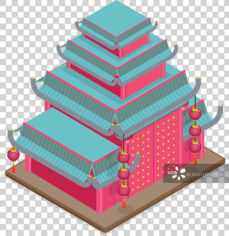 日本系列的3D等距平面图集图片素材