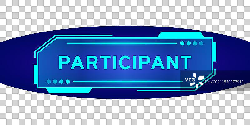 未来派HUD横幅，上面有“参与者”一词图片素材