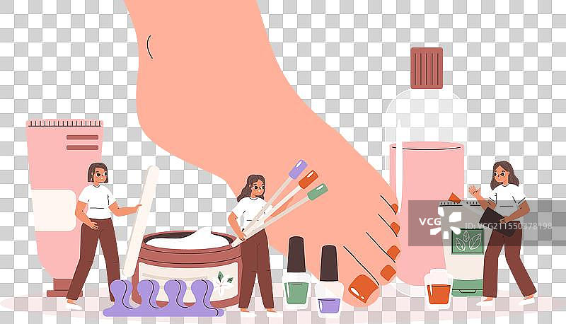 美容院专业人士为足部护理的修脚场景图片素材