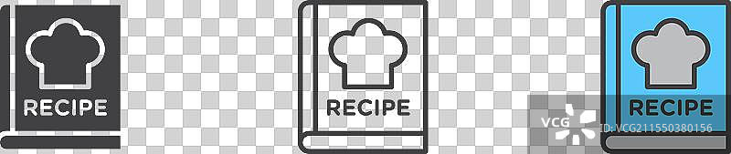 食谱书图标集，烹饪艺术与厨师图片素材