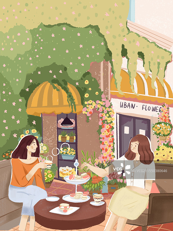 闺蜜下午茶美好时光图片素材