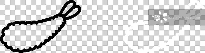 天妇罗图标集，黑色背景上的日本鱼天妇罗图片素材