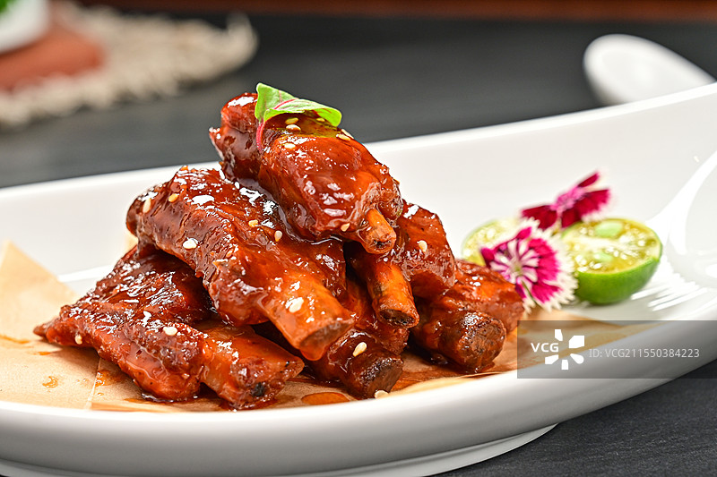 特色美食风味酱香小排猪排糖醋排骨图片素材