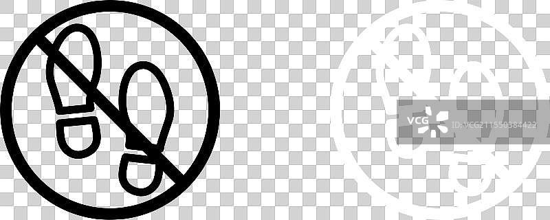 禁止留脚印标志，仅允许赤脚标志图片素材