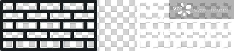 砖墙和混凝土墙符号的墙壁图标集火焰图片素材