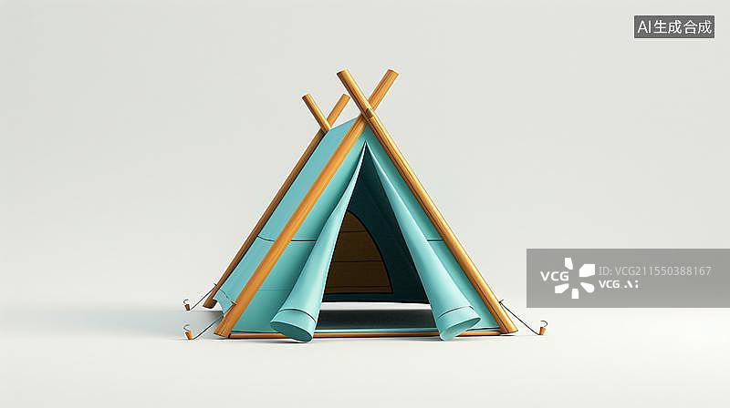 【AI数字艺术】一顶现代户外帐篷 露营图片素材