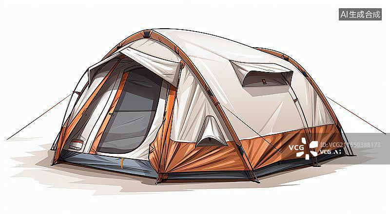 【AI数字艺术】一顶现代户外帐篷 露营图片素材