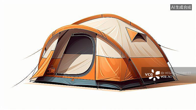 【AI数字艺术】一顶现代户外帐篷 露营图片素材