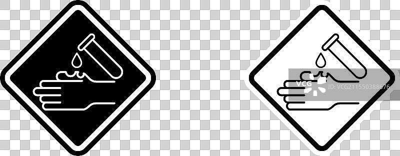 腐蚀性酸安全标志图标集警告图片素材