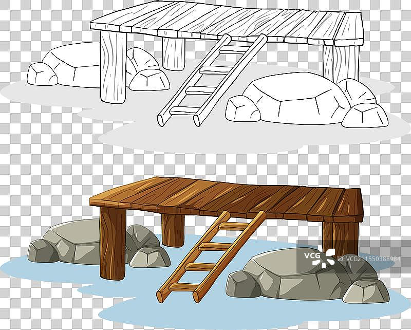 宁静的湖边码头图片素材