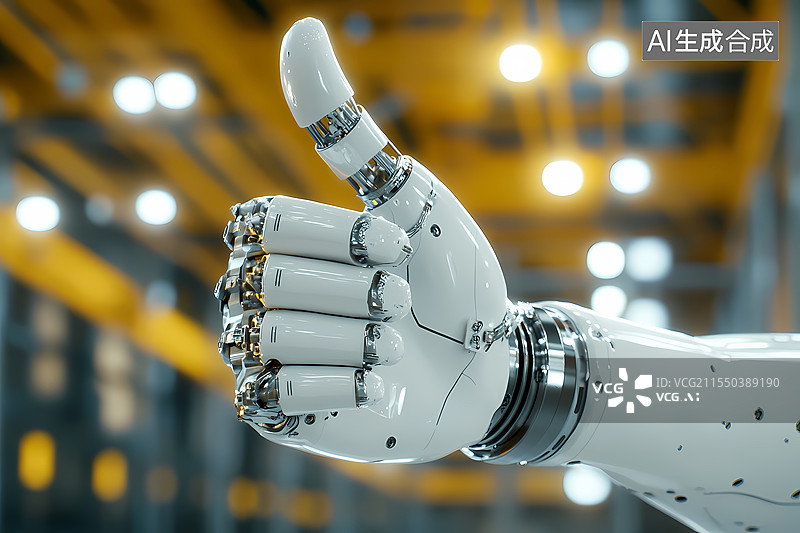 【AI数字艺术】机械手臂竖起大拇指图片素材