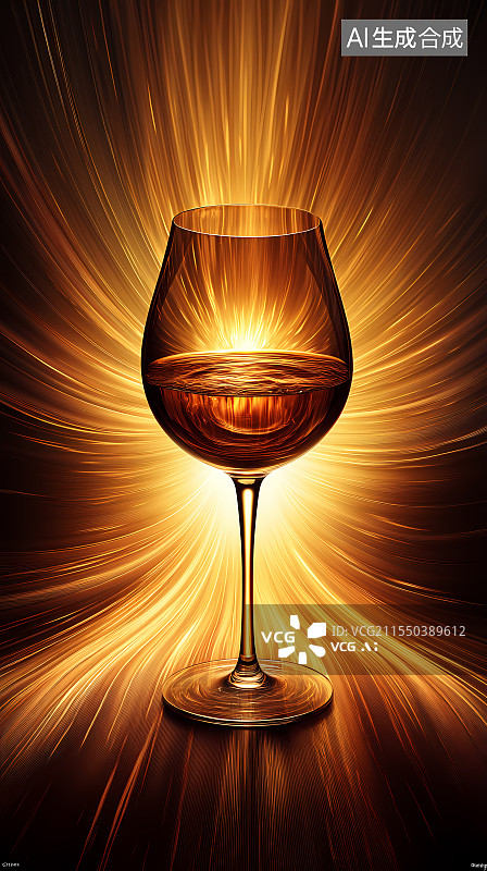 【AI数字艺术】梦幻光影中的高脚酒杯图片素材