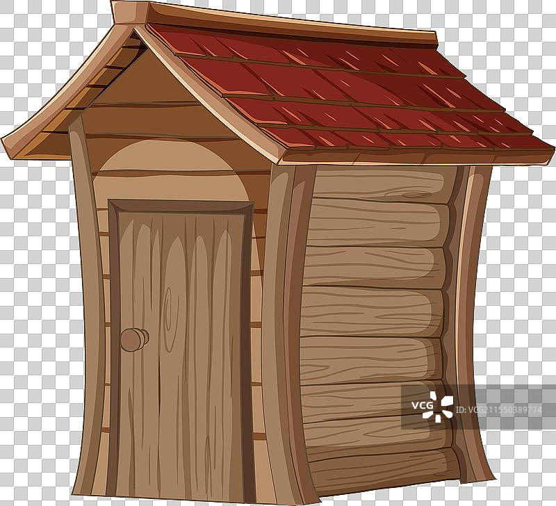 卡通风格的小木棚图片素材