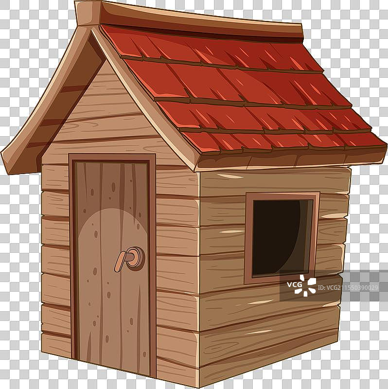 卡通风格的小木狗屋图片素材