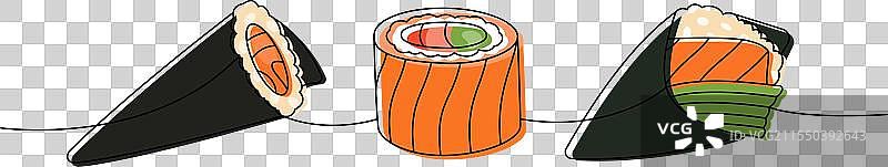 寿司卷套餐 日本传统美食图片素材