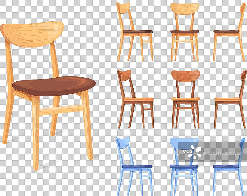 卡通木制餐椅厨房木椅图片素材