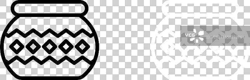 印度陶罐图标集，厨房泥土陶罐符号图片素材