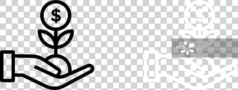 金钱树图标集，象征金钱植物的生长图片素材