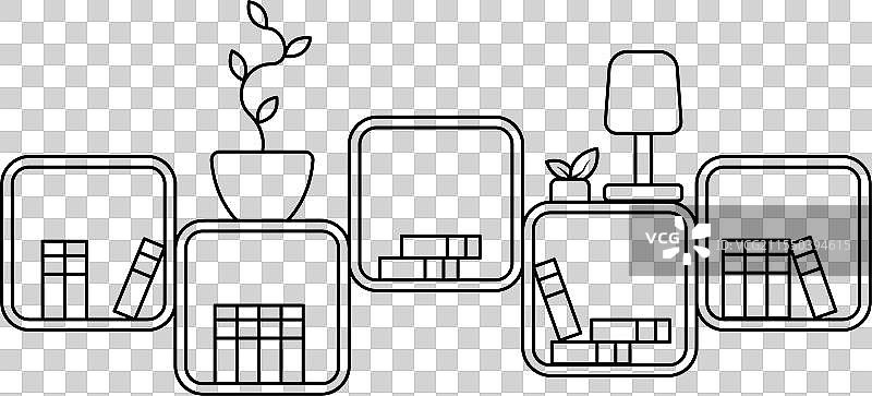 书架图书馆图标柜子图片素材