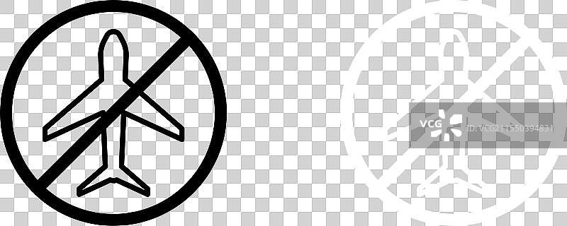禁止飞行的飞机标志图标集图片素材