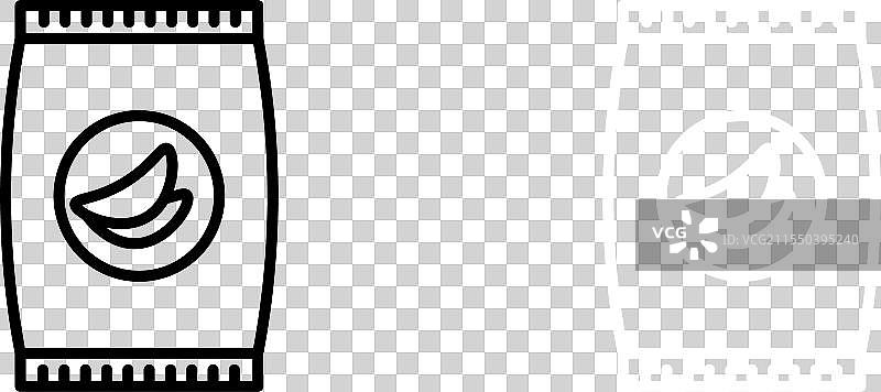 薯片图标集，脆袋零食符号图片素材