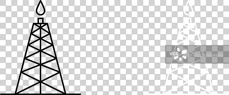 页岩气钻井图标集 天然气开采 气体图片素材