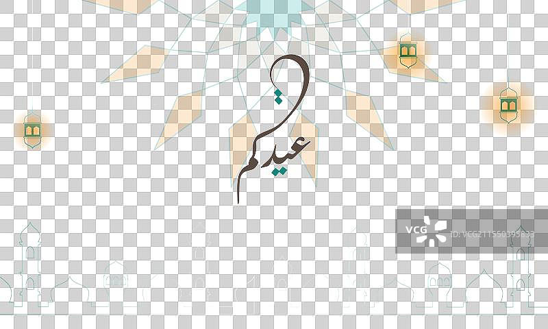 伊斯兰背景与曼陀罗和清真寺设计图片素材