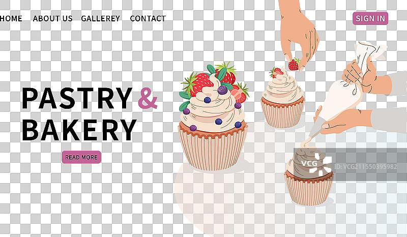 甜美的面包店网站模板装饰图片素材