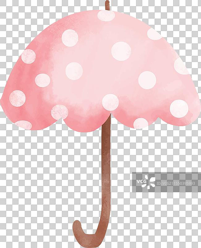 白色背景上的粉色波点雨伞图片素材