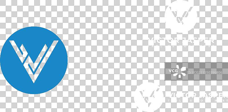 蓝色抽象首字母vj或jv标志图片素材