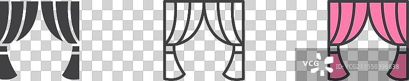 剧院表演窗帘图标集图片素材