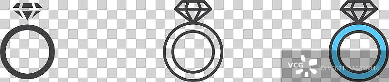 婚礼订婚钻戒图标集图片素材