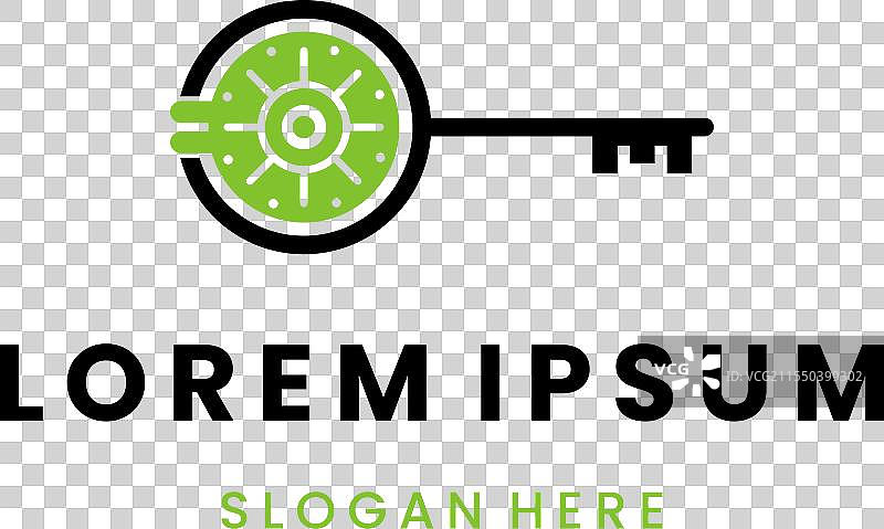 与旧钥匙结合的保险库标志设计概念图片素材