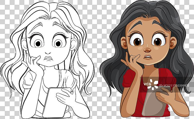 一个女孩惊讶的反应图片素材