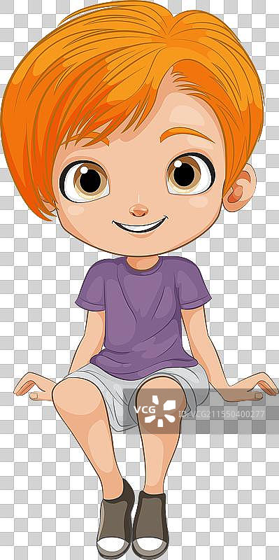 一个快乐的小男孩坐着图片素材