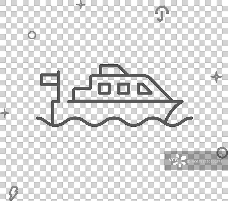 水上巴士游船简单线条图标符号图片素材