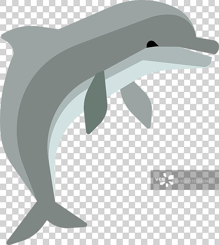 跳跃的海豚游泳翻转跃起彩色图标图片素材