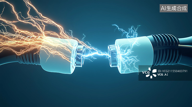 【AI数字艺术】电力电线连接器连接瞬间图片素材