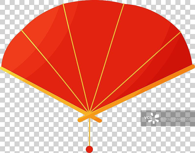 中国亚洲红色扇子图标配饰服装图片素材
