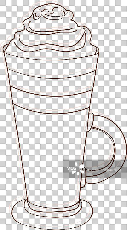 棕色背景上的咖啡杯绘画图片素材