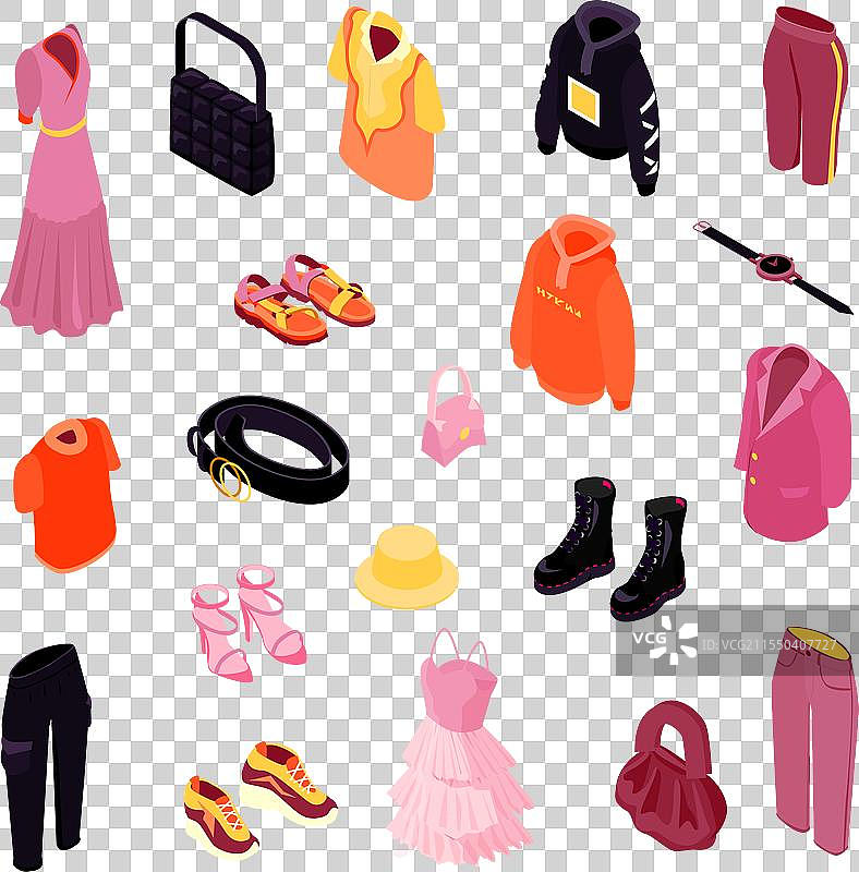 时尚服装图标集图片素材