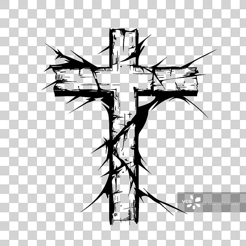 基督教木十字架图片素材
