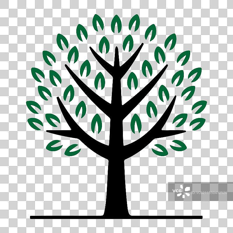 可编辑颜色的树图标模板 树符号 矢量图图片素材