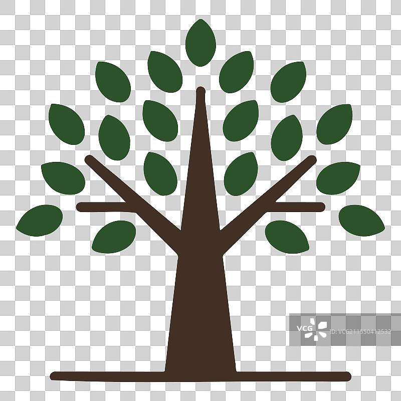 单线风格树木图标系列图片素材